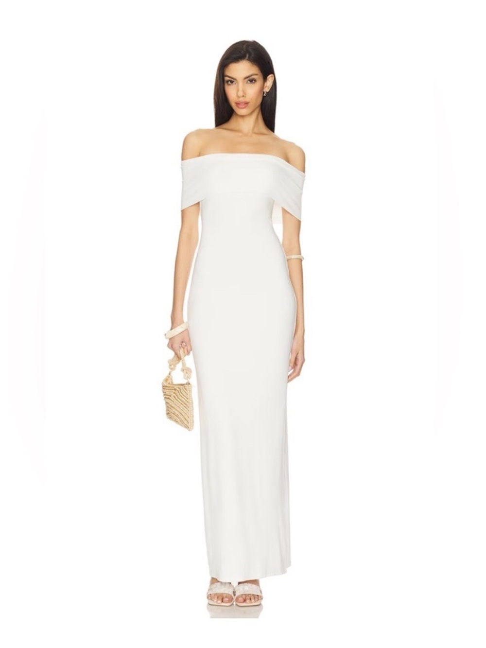 All the Ways Siena Maxi Off-Shoulder White Dress NEVER WORN